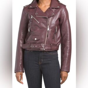 Rebecca Minkoff  Burgundy  Biker Jacket